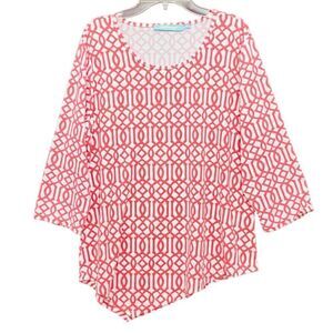 Anthony’s Resort Florida By Lulu-b UPF 50+ Geometric Print Asymmetric Top Size M